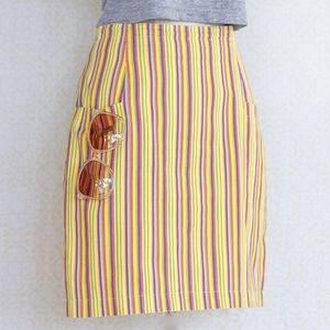VERSACE Vintage 1990’s Fruit Stripe Mini Skirt